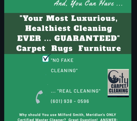 City Carpet Cleaning Certified Master Cleaner - Meridian, MS