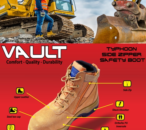 Work 360 - Ingleburn, NSW. Typhoon Side Zipper Vault Safety Boot