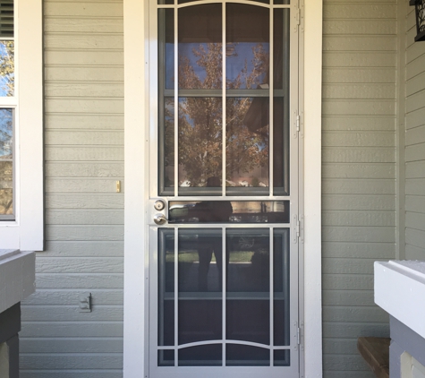 Nevada Tough Doors | formerly Mattlock - Sparks, NV. Combination Security Storm Screen Door with Stainless Steel Screen & Self-Storing Glass