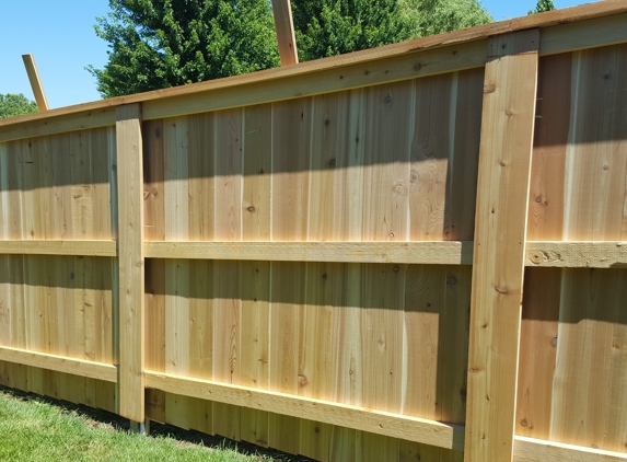 Baker Fence - Haysville, KS. Back side - hides square metal posts!