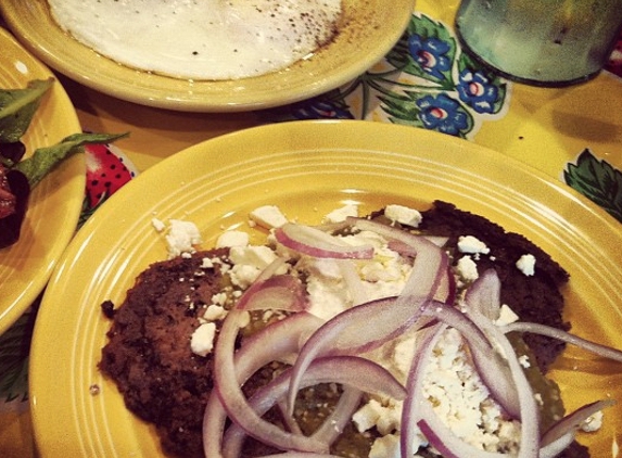 The Flying Biscuit Cafe - Atlanta, GA. Black bean 'Love cakes' and grits.