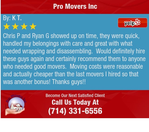 Pro Movers Inc. - Costa Mesa, CA