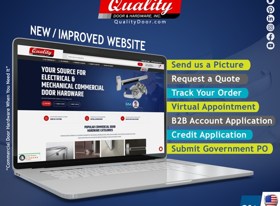 Quality Door & Hardware Inc - West Babylon, NY. new and improved website with amazing features that make it easier than ever, with Qualitydoor.com