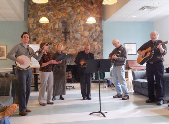 Rock Spring Presbyterian Church - Atlanta, GA. Hicks with Picks Bluegrass band play in the Loudermilk Building, behind main building.