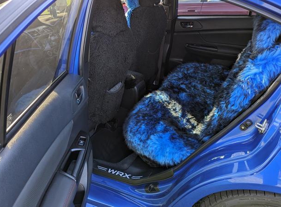 Prestige Sheepskin - Midland, WA. Blue and Black seat covers