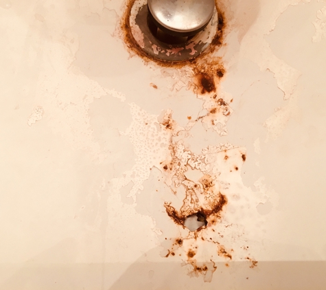 Sainaam Realty - Royal Palm Beach, FL. Rusted sink,
Painted over