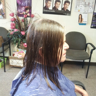 Cynthia's Family Hair Design - Taylorville, IL. Cut at 45 angle all over. Layers