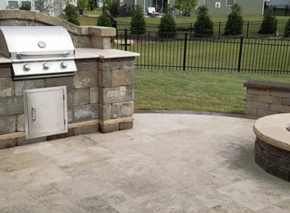 Backyard Design - Rock Hill, SC. Outdoor Kitchen and Firepit