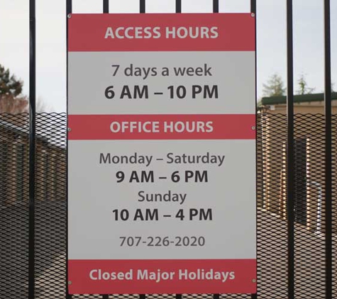 Security Public Storage - Napa, CA. Access 6AM-10PM 7 days a week