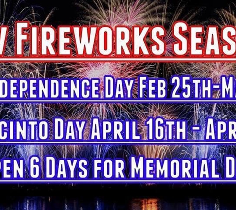 Justice Fireworks - Greenville, TX. New Fireworks Holidays