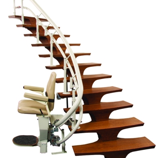 ElectropedicsBeds.Com Chairs & Mobility. stairway staircase Bruno elan elite acorn 130 curved 180 stairchair chairlift stair lifts straight home stair lifts