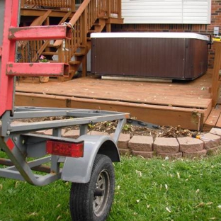 Two Guys and a Spa Dolly - Naperville, IL. Hot tub delivery to deck