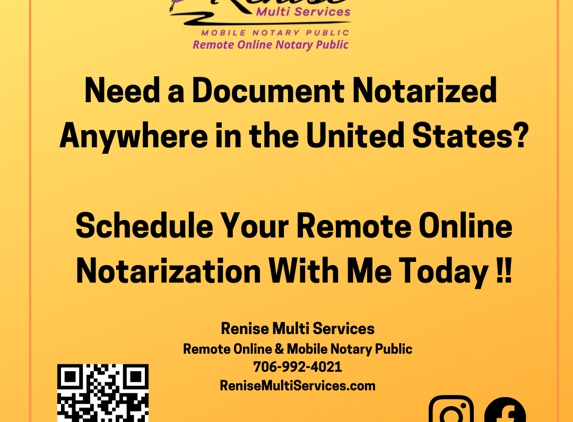 Renise Multi Services - Houston, TX. Schedule your Online Notarization with me.