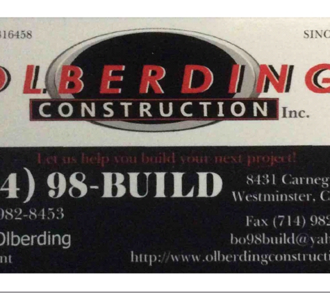 Olberding Construction Inc - Westminster, CA