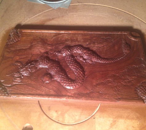 NSTEPMEDIA - Inwood, WV. Dark Walnut Relief modeled in ArtCAM