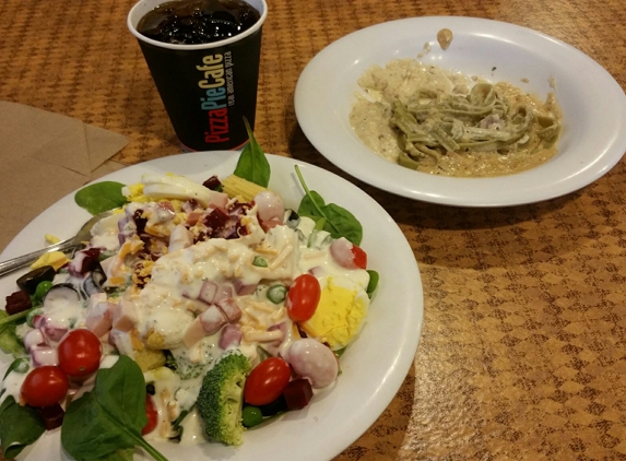 Pizza Pie Cafe - Bountiful, UT. Salad and pasta at Pizza Pie Cafe.