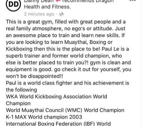 Dragon Health and Fitness - Footscray, VIC. Fake review #3