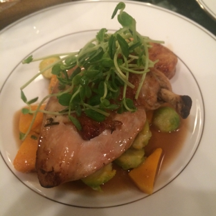 Sterling Culinary Concepts, LLC - Ardsley, NY. Pan roasted chicken with Brussels sprouts and butternut squash.