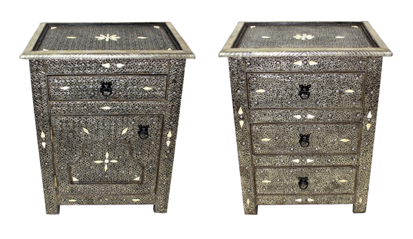 Badia Design Inc - North Hollywood, CA. Moroccan Silver Nickel Nightstand