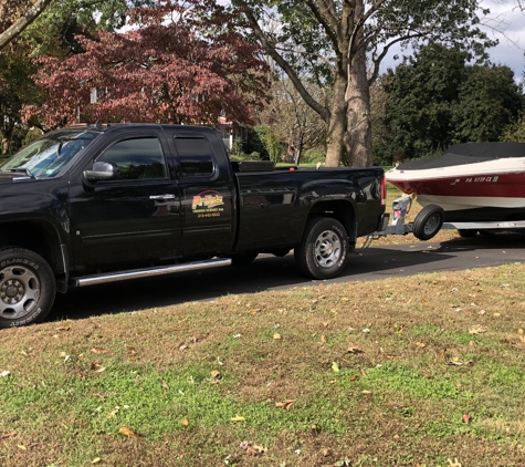 Fritz’s Towing - Warminster, PA. Transporting customers boat 