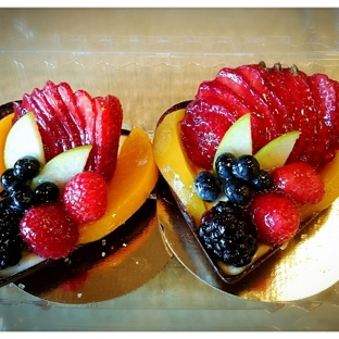 Porto's Bakery & Cafe - Glendale, CA. Mother's Day special - fruit tart with heart shaped chocolate base.