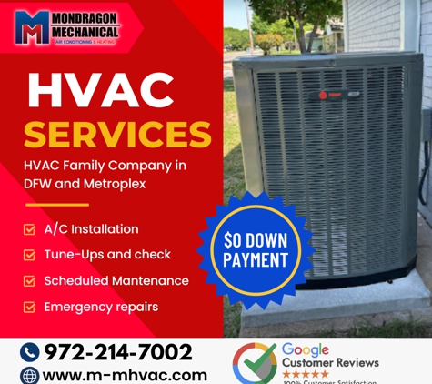 Mondragon Mechanical - Dallas, TX. Mondragon Mechanical offers a wide range of HVAC services.