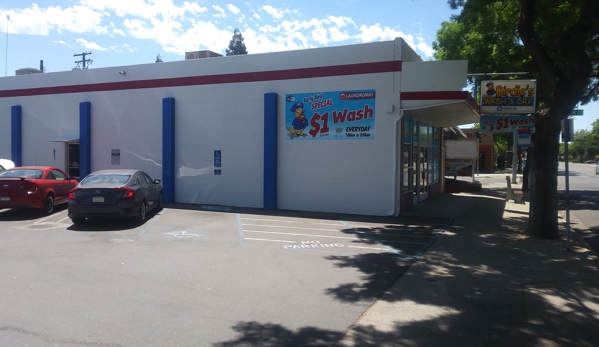 Birdie's Wash & Dry Laundry - Modesto, CA. Parking Lot Side