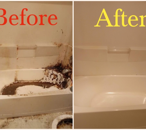 Divine House Cleaning - Salem, OR. Bath Tub, years of build up.