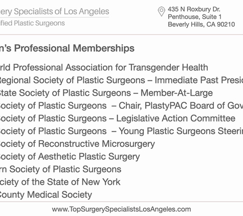 Top Surgery Specialists of Los Angeles - Beverly Hills, CA