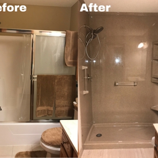 Great Lakes Home Renovations - Saint Paul, MN. Shiny! This gorgeous tub-to-shower conversion is almost complete in Maple Grove. This color is called Spice.