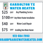 Grand Prairie TX Water Heater