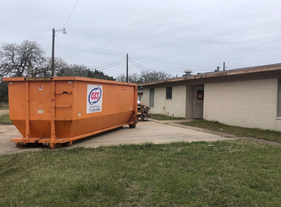 General Site Services - Bellville, TX. GSS roll off on a job site in Bellville, Texas
