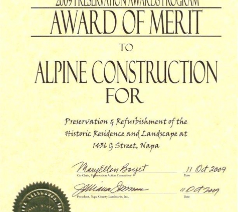 Alpine Construction - Napa, CA