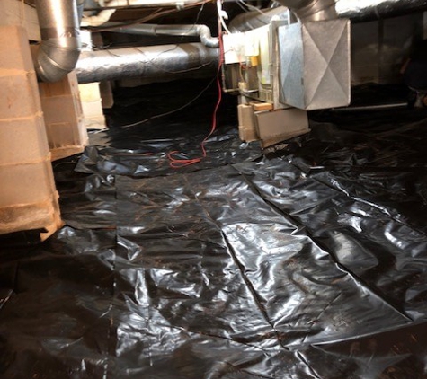 Harris Waterproofing & Construction, Inc. - Lilburn, GA. Vapor barrier installation in crawlspace