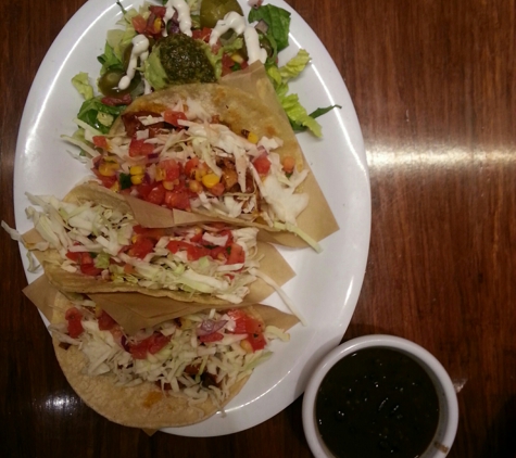 Veggie Grill - Laguna Niguel, CA. Tres Chickin' Tacos & Black Beans