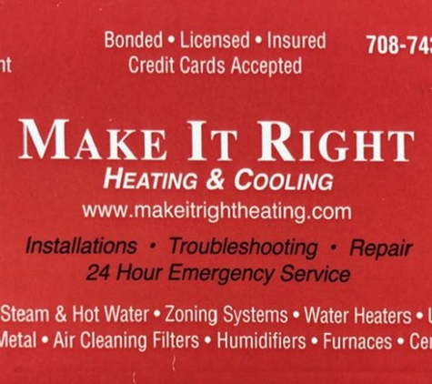 Make It Right Heating And Cooling - Minooka, IL