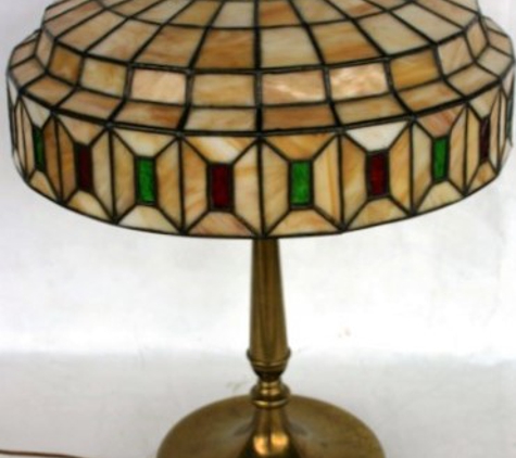 New England Antiques - Punta Gorda, FL. Arts & Crafts period leaded glass lamp by Lamb & Greene, Chicago. Previously sold