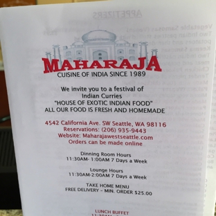 Maharaja Cuisine of India - Seattle, WA