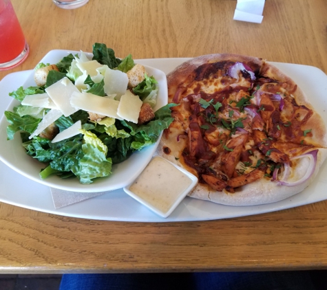 California Pizza Kitchen - Glendale, CA. Lunch duo, caesar salad and bbq chicken pizza