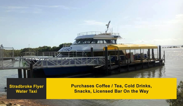 Stradbroke Flyer - Cleveland, QLD. Purchases Coffee / Tea, Cold Drinks, Snacks, Licensed Bar On the Way