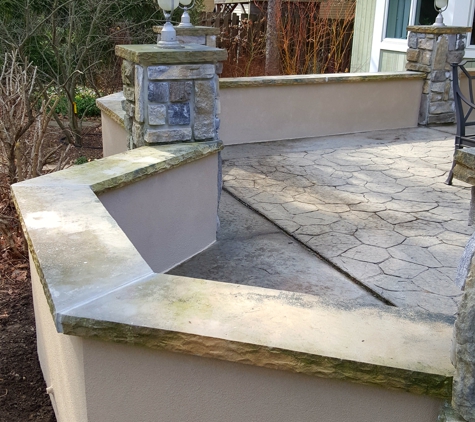 Stonebrothers - Lawrence Township, NJ. Stucco wall on patio repair