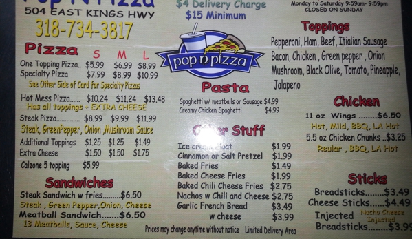 Pop N Pizza - Shreveport, LA