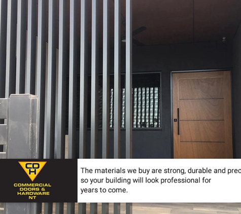 Commercial Doors & Hardware NT - Berrimah, NT. The materials we buy are strong, durable and precise so your building will look professional for years to come.