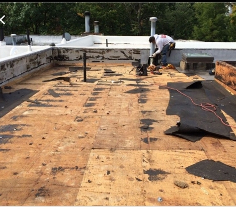 SAS Roofing & Waterproofing - Brooklyn, NY. Roofing work in progress. 