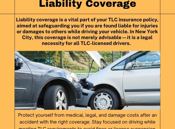 Mega Insurance Brokerage - Woodside, NY. At Mega Insurance Brokerage, we assist TLC drivers in understanding liability coverage.