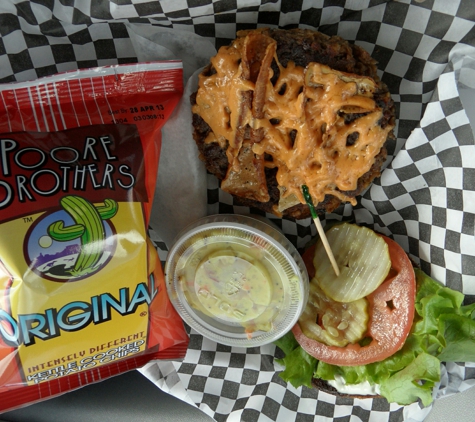 Lovin' Spoonfuls Vegan Restaurant - Tucson, AZ. Route 66 Bacon Cheeseburger