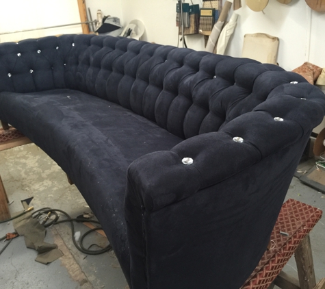 Case Refinishing - Coldwater, MS. Gorgeous tufted couch in progress!