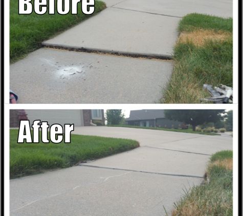 ConcreteMedic - Omaha, NE. ConcreteMedic - Concrete Sidewalk lift in Omaha, NE, using Polyurethane Mudjacking method.