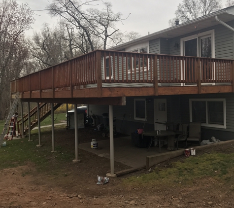 Manco and Sons Painting and Power Washing - Haverstraw, NY. Fresh Oil Base Stain on this Monster 16'x48' Deck