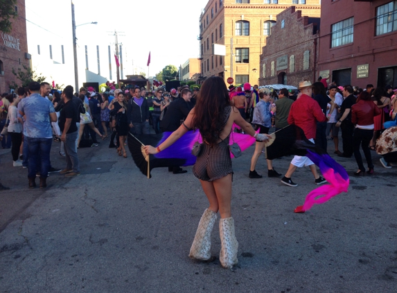 Warrior Within Designs - Novato, CA. Dancing in my Warrior Within Shortsie/romper at the Pink Mammoth Party in San Francisco, Ca.